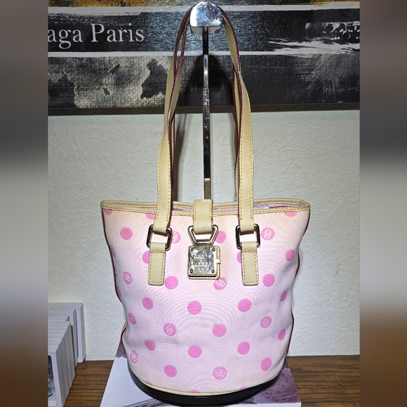 Dooney & Bourke Handbags - Dooney & Bourke Pink Polka Dot Tote